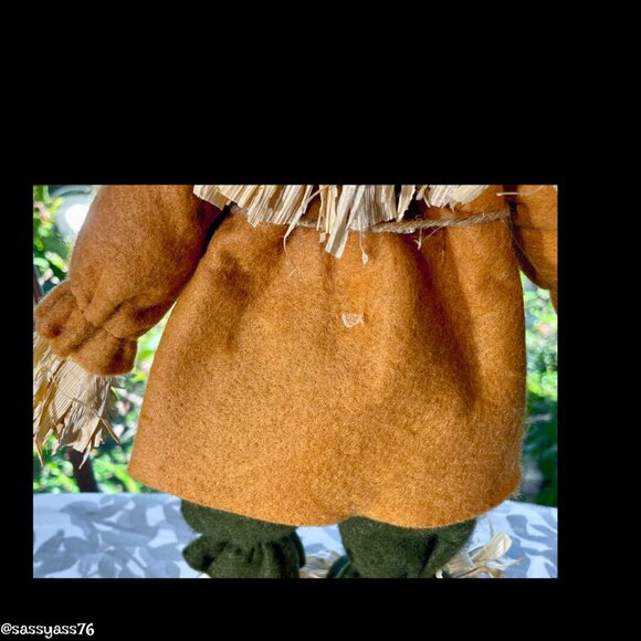 ▪️VTG▪️Three HANDCRAFTED 18.5" & 12.5" Straw Textile & Wood SCARECROW Figures - Picture 15 of 15